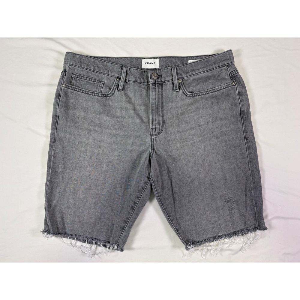 FRAME L'Homme Cut Off Short Jorts Mens 36‎ Grey Raw Hem Soft Organic Streetwear